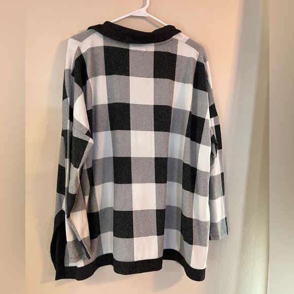 Maurices sweater womens XL black gray buffalo plaid soft stretch lightweight nwt - Picture 4 of 9